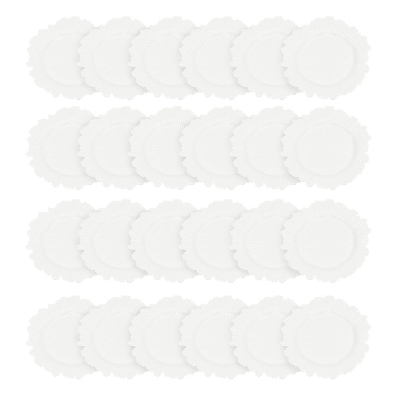 Ensemble de 24 assiettes décoratives en plastique 12,6 po pour assiettes décoratives multicolores, Blanc