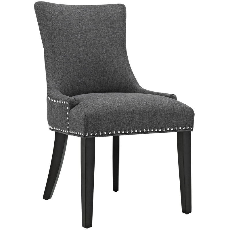 Chaise de salle à manger (une seule chaise) rembourrée en tissu Porch & Den Helen par Modway, Gris, 1