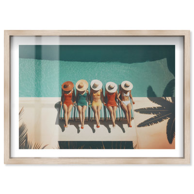 «Summer Squad Goals I», décoration murale encadrée à imprimé acrylique par Notoriart, cadre blanc, 36 x 24
