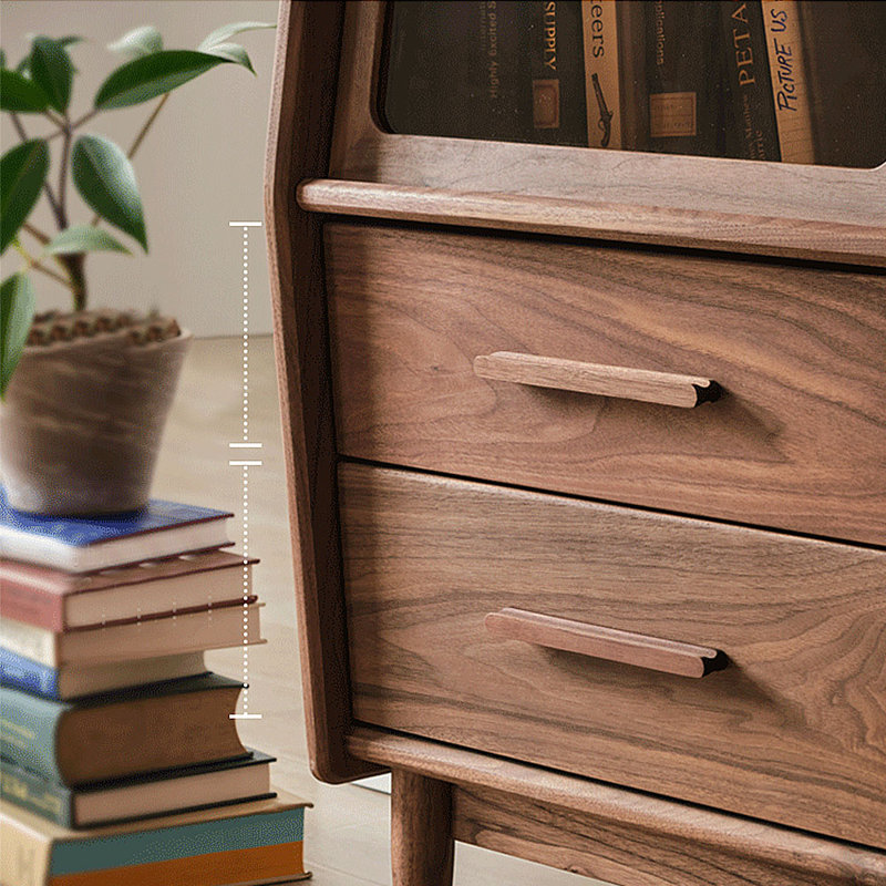 Petite armoire de rangement en verre, Noyer