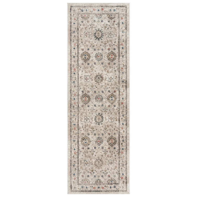 Heirloom Dov Transitional Oriental Border Floral Ivory Polypropylene Area Rug