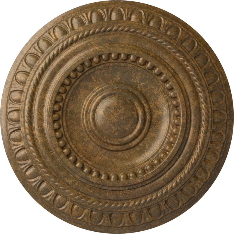Endurathane Artis Ceiling Medallion, 15 3/4"OD x 1 3/8"P (Fits Canopies up to 6 7/8"), Hand-Painted Rubbed Bronze Finish