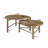Wexford Collection Modern Oval Nesting Coffee Tables, Set of 2 Wood Top Accent Tables with Metal Base for Living Room-1080874481