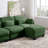 Channel Tufted Modular Sectional Sofa with Adjustable Backrest-1994189765