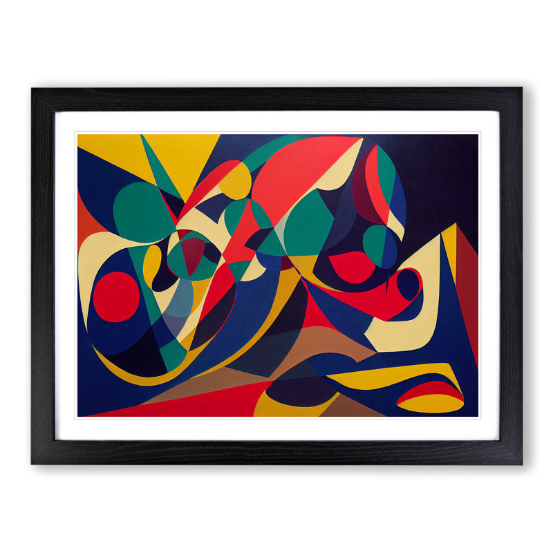 Sumptuous Abstract Art - Single Picture Frame Print, 46cm H x 64cm W x 2cm D, Black