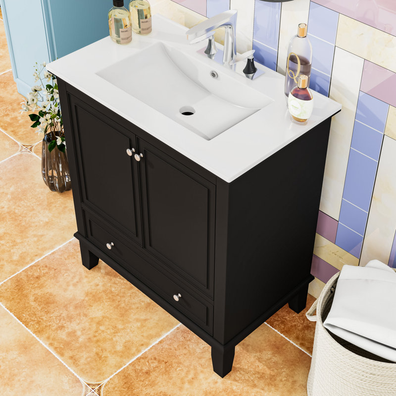 Ensemble de meuble-lavabo avec lavabo, tablette réglable et tiroir