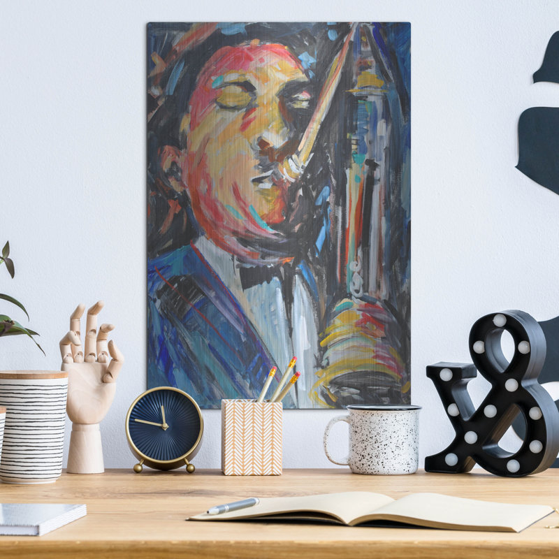  «Hear To The Music 3» par Allayn Stevens, art mural en métal, 12 po x 16 po, H 16 po x l 12 po