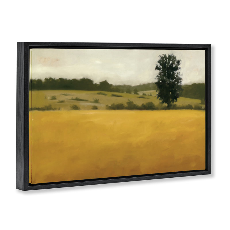 Cadre flottant paysage d'automne, design par Megan Lightell, Cadre flottant noir de jais, H 17 po x l 25 po