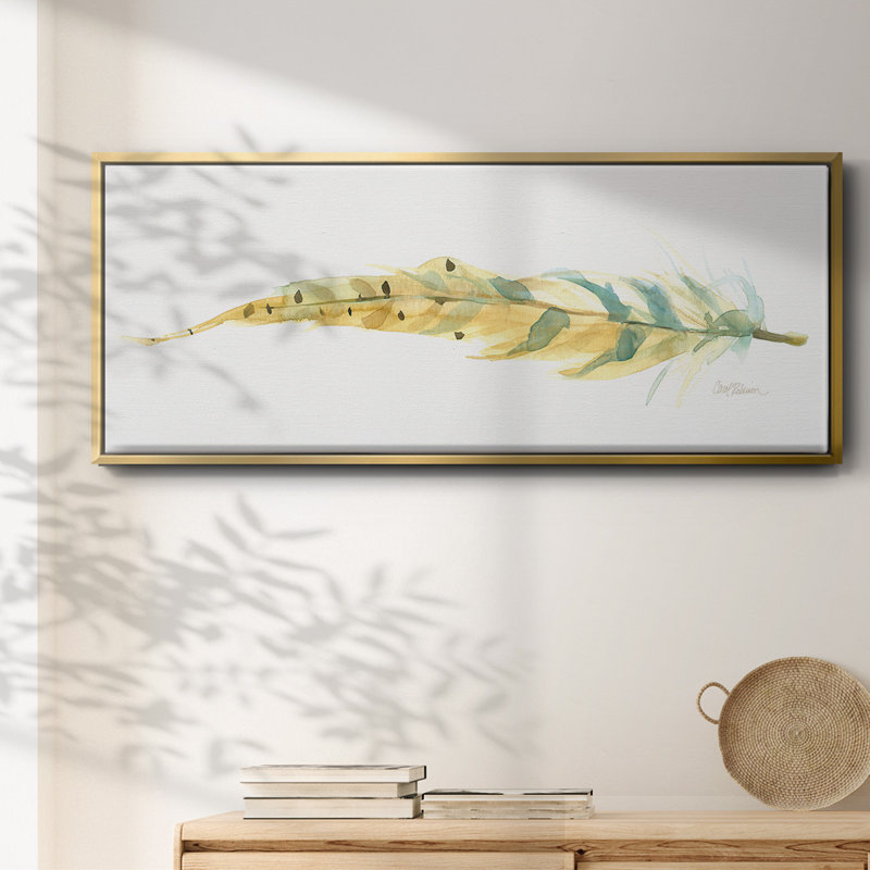 Tail Feather III- Framed Canvas, 8" H x 20" W