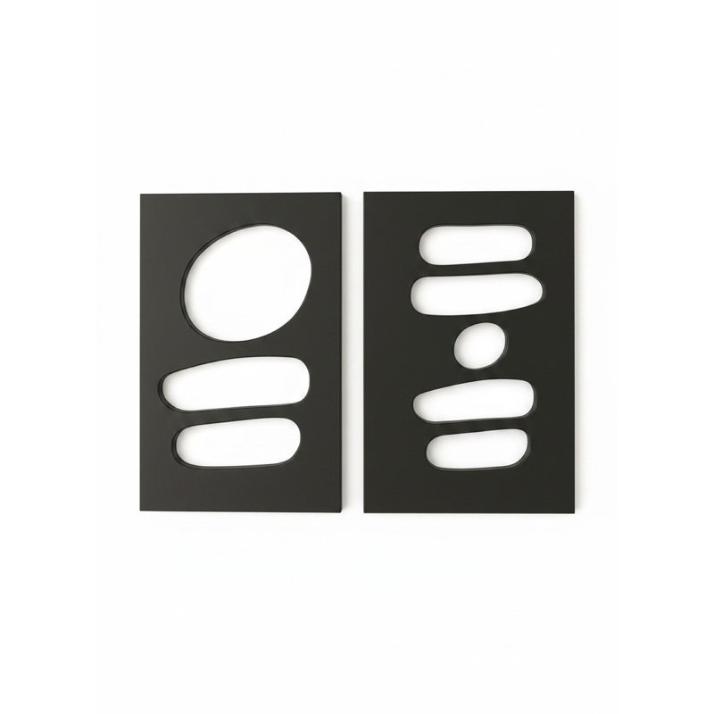 Élégante peinture décorative en panneau de fibres à densité moyenne (2 pièces), noire, 15,7 po x 23,6 po | 100% panneau de fibres à densité moyenne, épaisseur: 0,7 pouce | Parfait pour la décoration intérieure moderne et l'art mural, design élégant et polyvalent pour n'importe quelle pièce