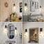 Ensemble de deux appliques murales, éclairage mural noir à gouttes de pluie à intensité variable, appliques murales modernes pour salle de bain, éclairage de meuble-lavabo pour salon, lumières murales pour chambre à coucher, couloir