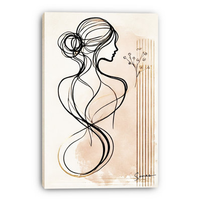 “Parisian Glamour” Wrapped Canvas Wall Art – Fashion Woman with Perfume Bottle