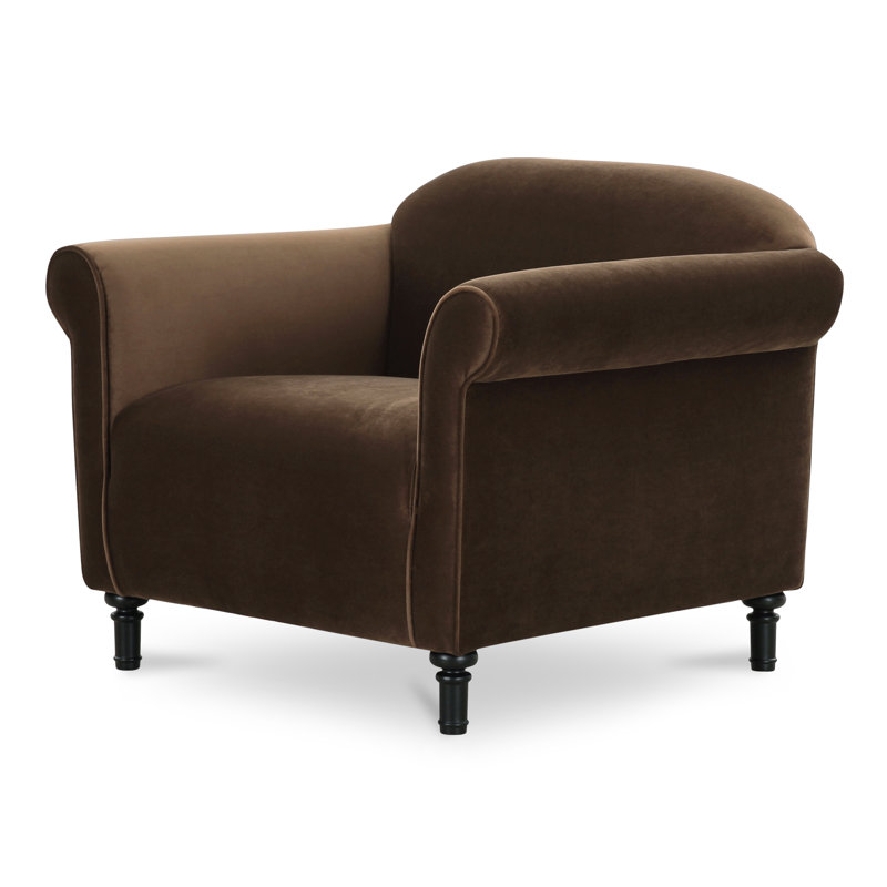 Fauteuil d'appoint Marirose, Velours brun foncé