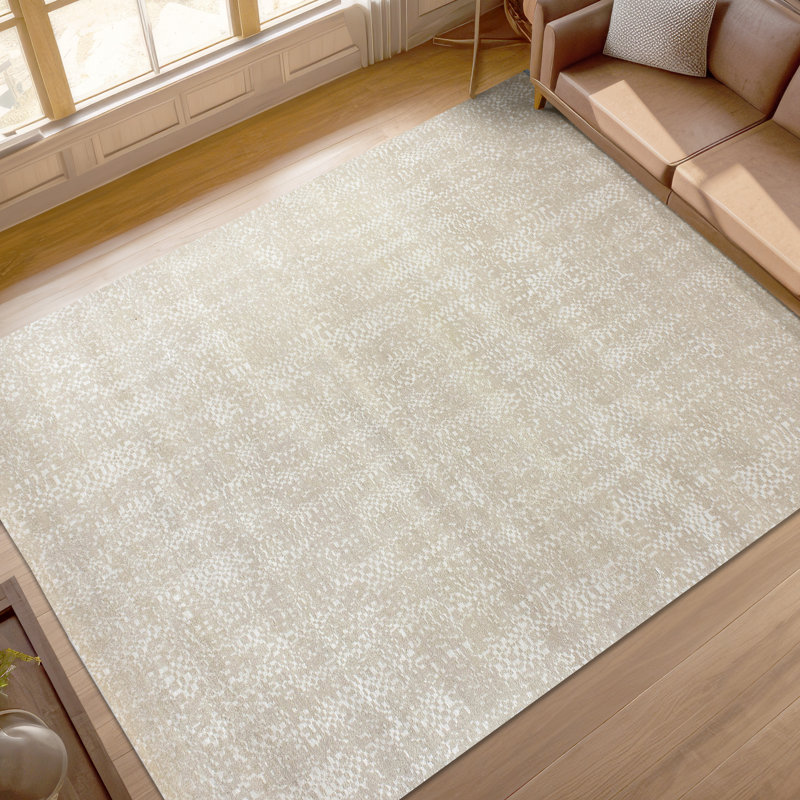 Hand Knotted Area Rug in Bone, Rectangle 8' x 10'