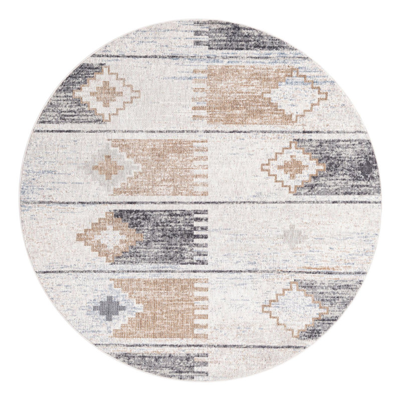 Perlita Geometric Indoor Rug, Round 7'1"