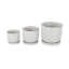 Cole And Grey 3 Piece Ceramic Abstract Circle Patterned Planter With Brown Accents And Base Tray Set