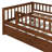 Walnut Twin Daybed With Extra Trundle And Protective Fence Guardrails In Tone-1648762763-1648762760