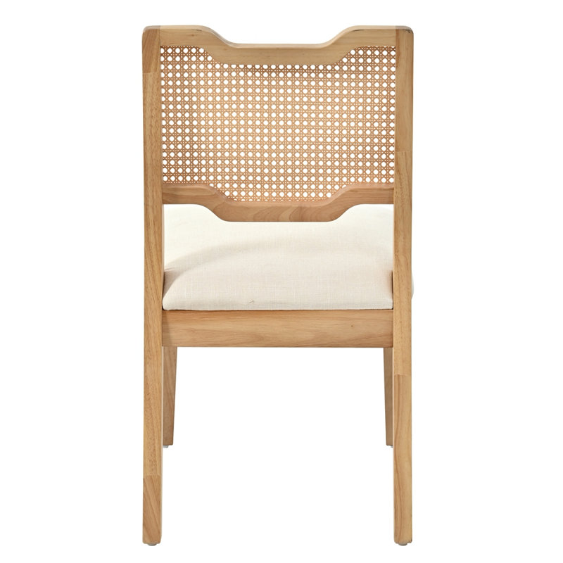 Ensemble de 2 tabourets de bar 28 po en acier inoxydable avec dossier en rotin naturel pour table de salle à manger