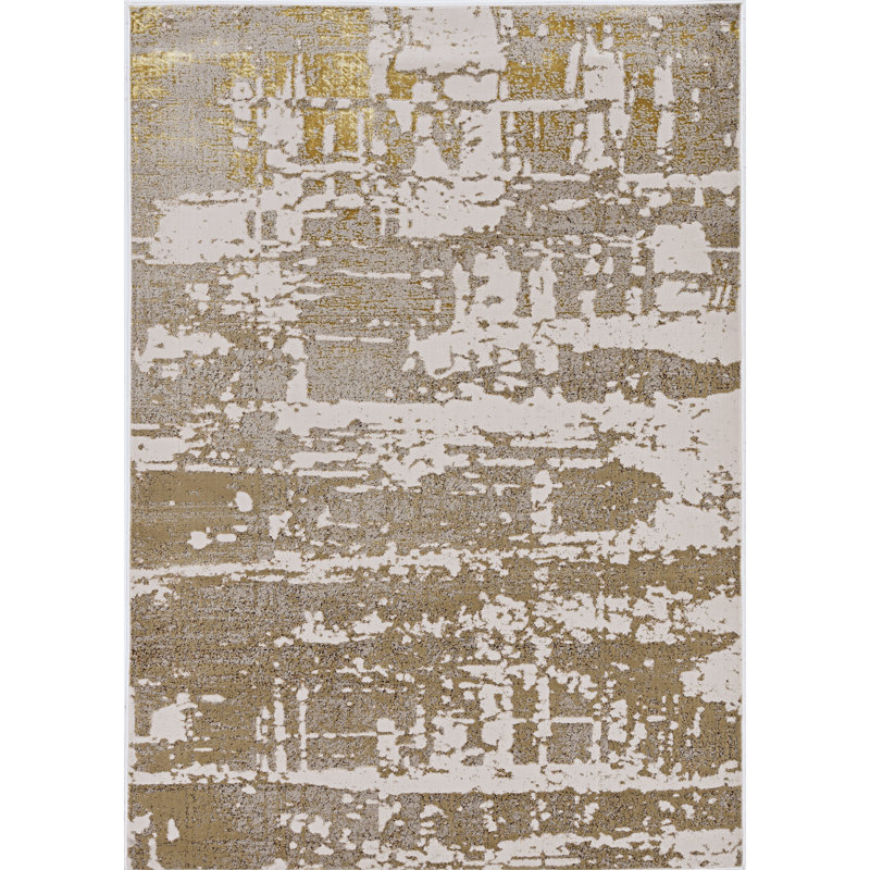 Tapis ivoire / gris Yazmin, Rectangle 6 pi 7 po x 9 pi 6 po