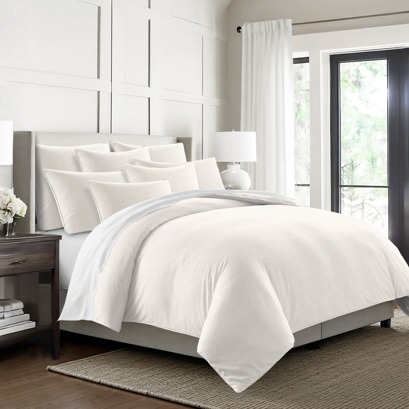 Ensemble d'édredon 8 pièces Elsie, King Comforter + 7 Additional Pieces, Ivory
