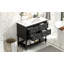 Ensemble de meuble-lavabo avec lavabo 36 po, lavabo en céramique encastré, ensemble de meuble-lavabo autoportant avec 4 tiroirs, meuble-lavabo à cadre en bois massif, noir-508711669