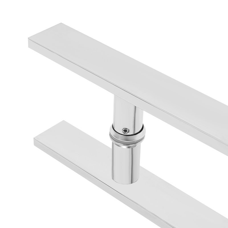Poignée de porte à double face en acier inoxydable, paire de poignées de porte de grange coulissantes à pousser, poignée de porte en forme de H commerciale (23,43 x 1,6 x 5,91 po)