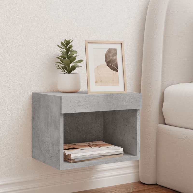 40cm W Bedside Table, Grey/Brown/Blue