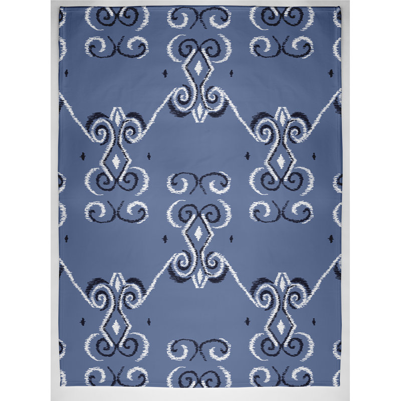 Hester Plain Weave / Muslin Throw Blanket, Navy