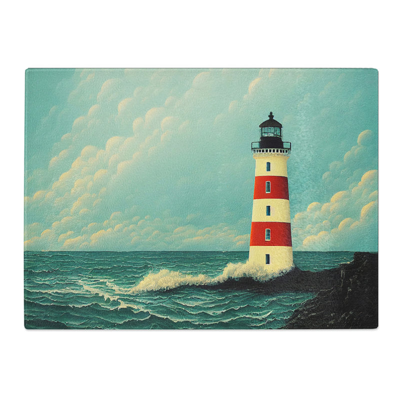 Imaginative Lighthouse  Glass Chopping Board