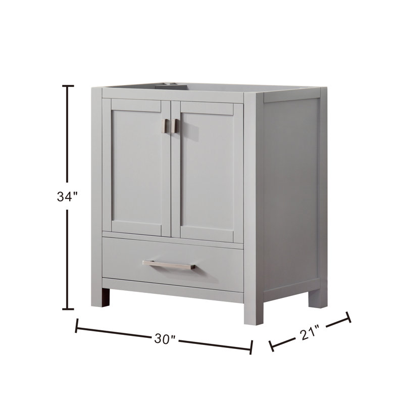 Modero 30'' W Single Bathroom Vanity Base, Chilled Gray