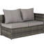Ensemble de mobilier de patio 6 pièces, ensemble modulaire extérieur en forme de L tissé, ensemble de conversation en osier avec table d'angle et plateau en verre (canapé de patio)-2125157892
