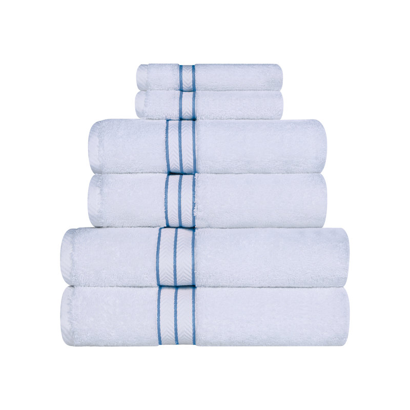 Ensemble de serviettes 6 pièces Josann, Bleu clair