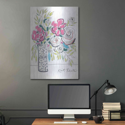 Art mural en métal luxueux «We Laugh So We Don't Cry» par Kait Roberts, art mural en métal