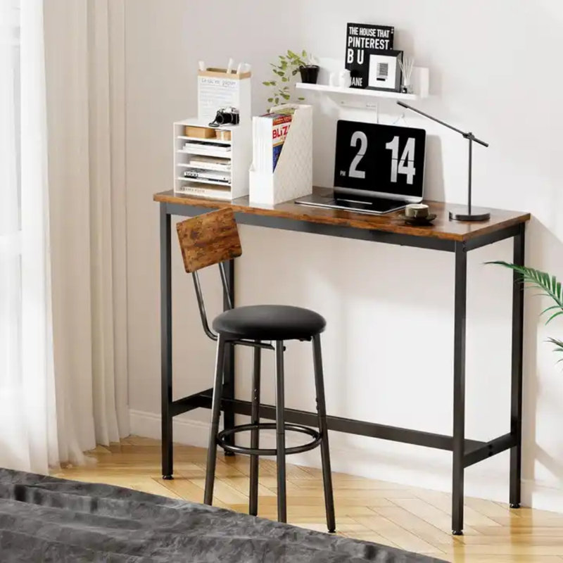 Bar Stool, Brown, Black