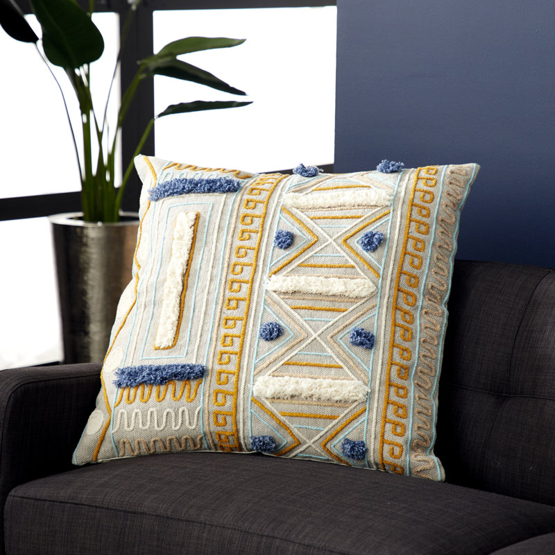 Fringed Chenille Throw Pillow, 28” x 28”