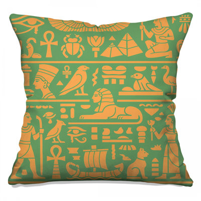 Ancient Egyptian Symbols Double Sided Throw Pillows
