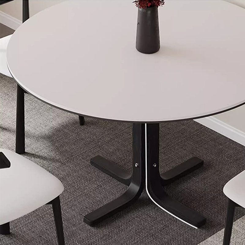 Table et chaise haut de gamme en plaque de roche blanche, H 29,5 po x L 47,2 po x l 47,2 po