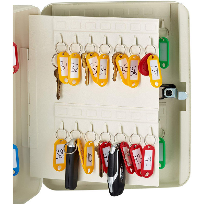 Key Cabinet with Dial / Combination Lock, WHite