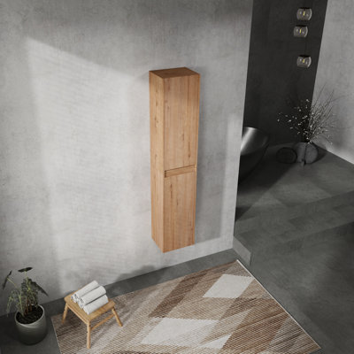 Bathroom Side Cabinet with Soft Close Doors & Float Mounting Design