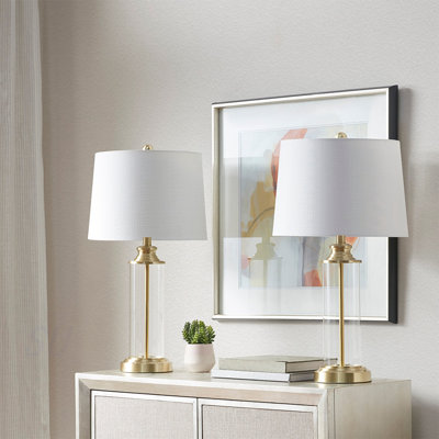 Glass Cylinder Table Lamp Set Of 2
