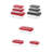 Durable 6-Piece Storage Box Set, Red & Anthracite | BPA-Free Plastic, Sizes: 5.5 x 8.0 x 2.6 in (2 pcs), 4.7 x 6.5 x 2.2 in (2 pcs), 3.9 x 5.5 x 1.8 in (2 pcs) | Dishwasher Safe, Perfect for Organizing Home & Office Spaces