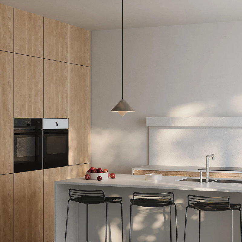 Jai Pendant Light, Walnut, 14'' H x 9.84'' W x 9.84'' D, Black