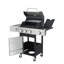 3 barbecues d'extérieur avec brûleur latéral, fonte émaillée et barbecue au gaz propane réglable, 3 brûleurs, grilles de cuisson