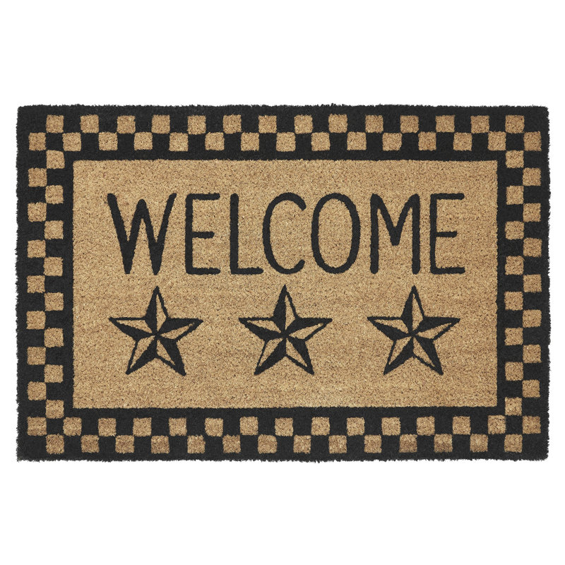 Tapis noir Welcome, L 20 po x L 30 po