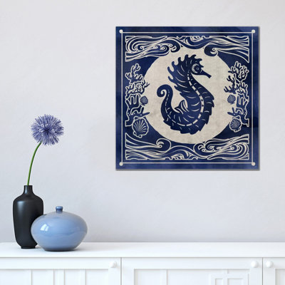 Ink Seahorse by Edward Selkirk - Wrapped Canvas Print