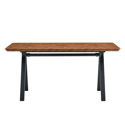 Herringbone Pattern Dining Table by Ebern Designs