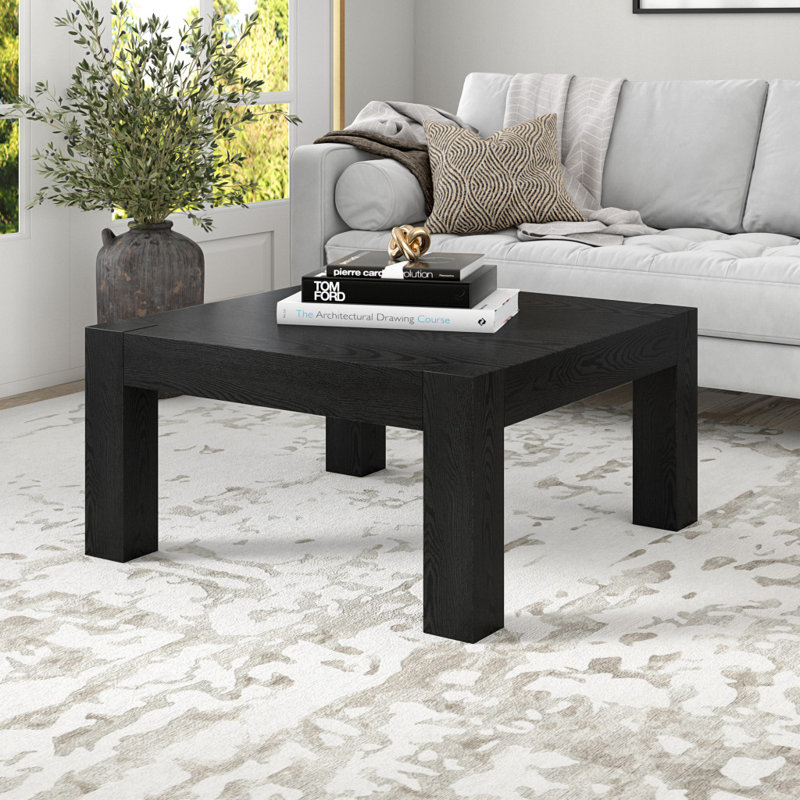 Princetown 34" Square Coffee Table, Black