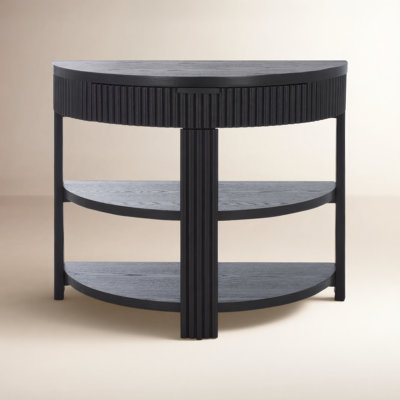 Christy Reeded Half Moon Console Table