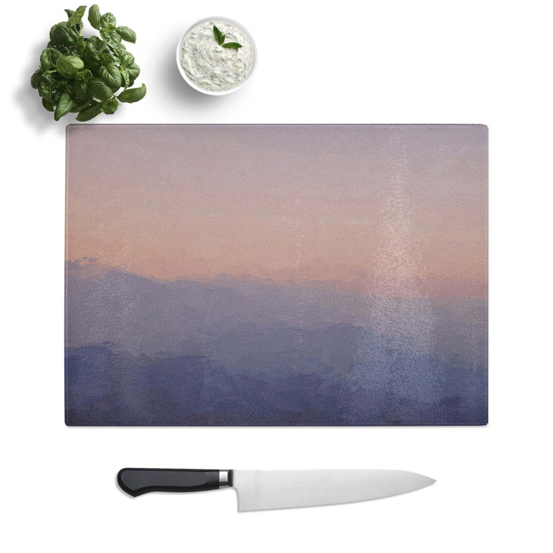 Tempered Glass Sunset in California Chopping Board, 39 cm W x 28.5 cm L
