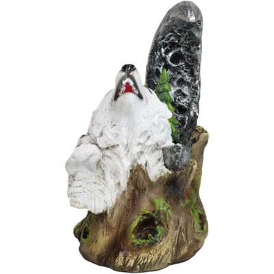 Figurine de loup blanc neige et hiver